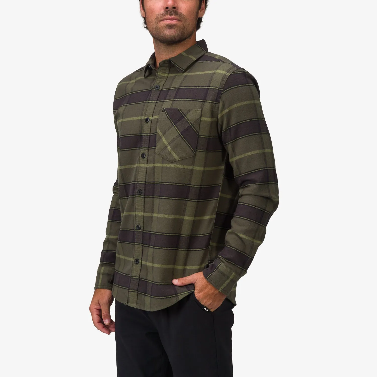 REEF Anders Long Sleeve Woven Shirt