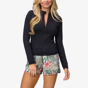 REEF Crest Zip Up Long Sleeve Surf Shirt UPF 40