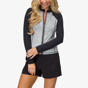 REEF Crest Zip Up Long Sleeve Surf Shirt UPF 40