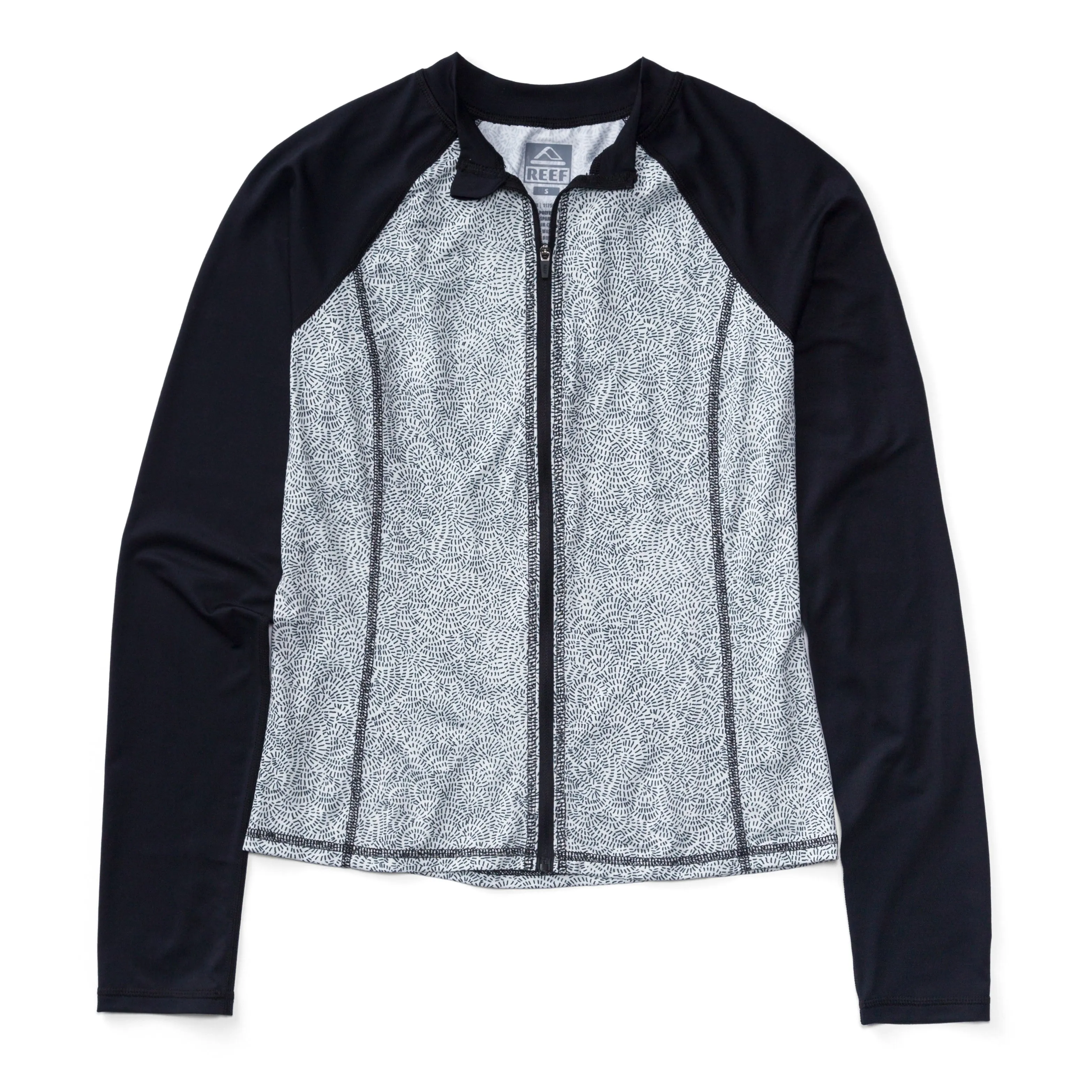 REEF Crest Zip Up Long Sleeve Surf Shirt UPF 40