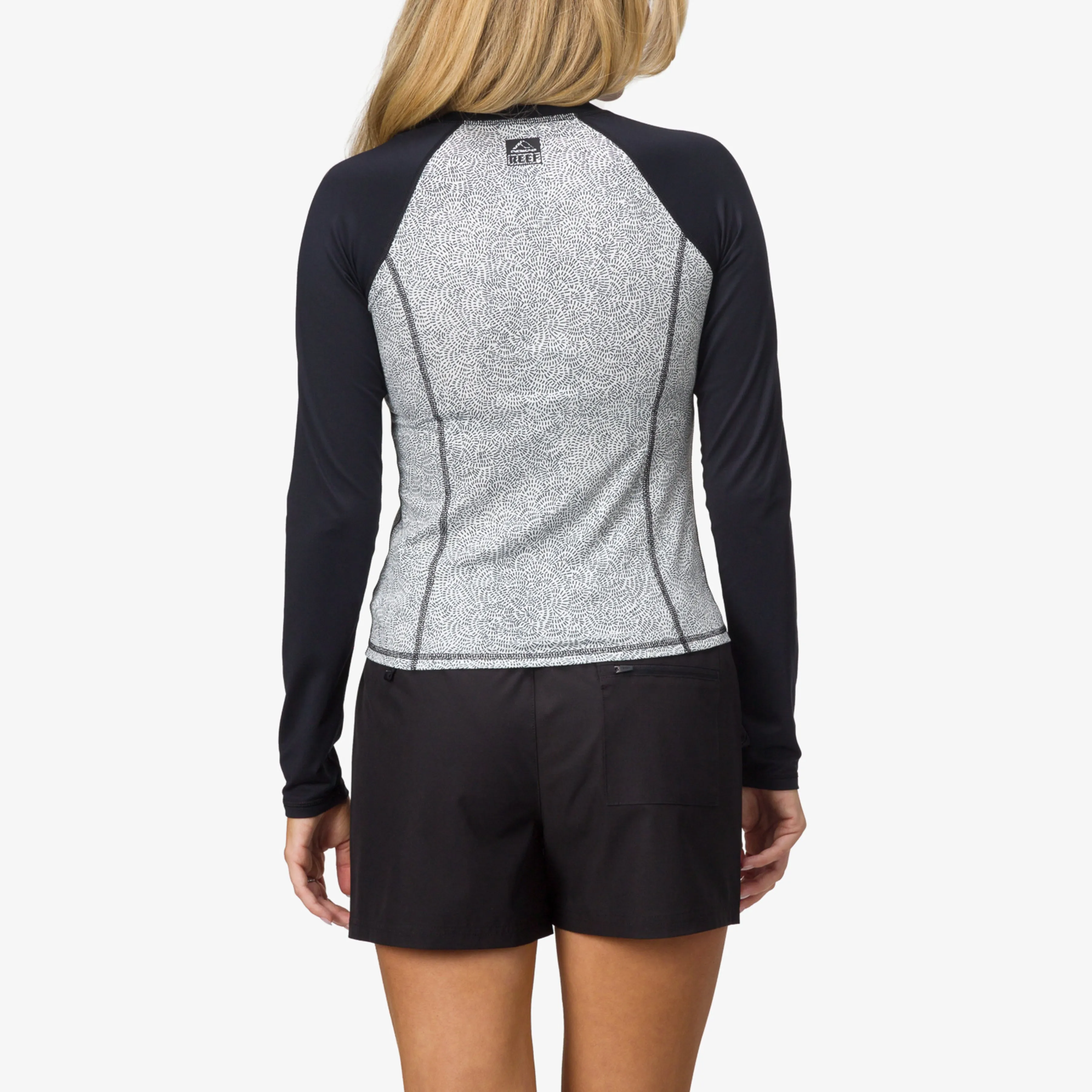 REEF Crest Zip Up Long Sleeve Surf Shirt UPF 40