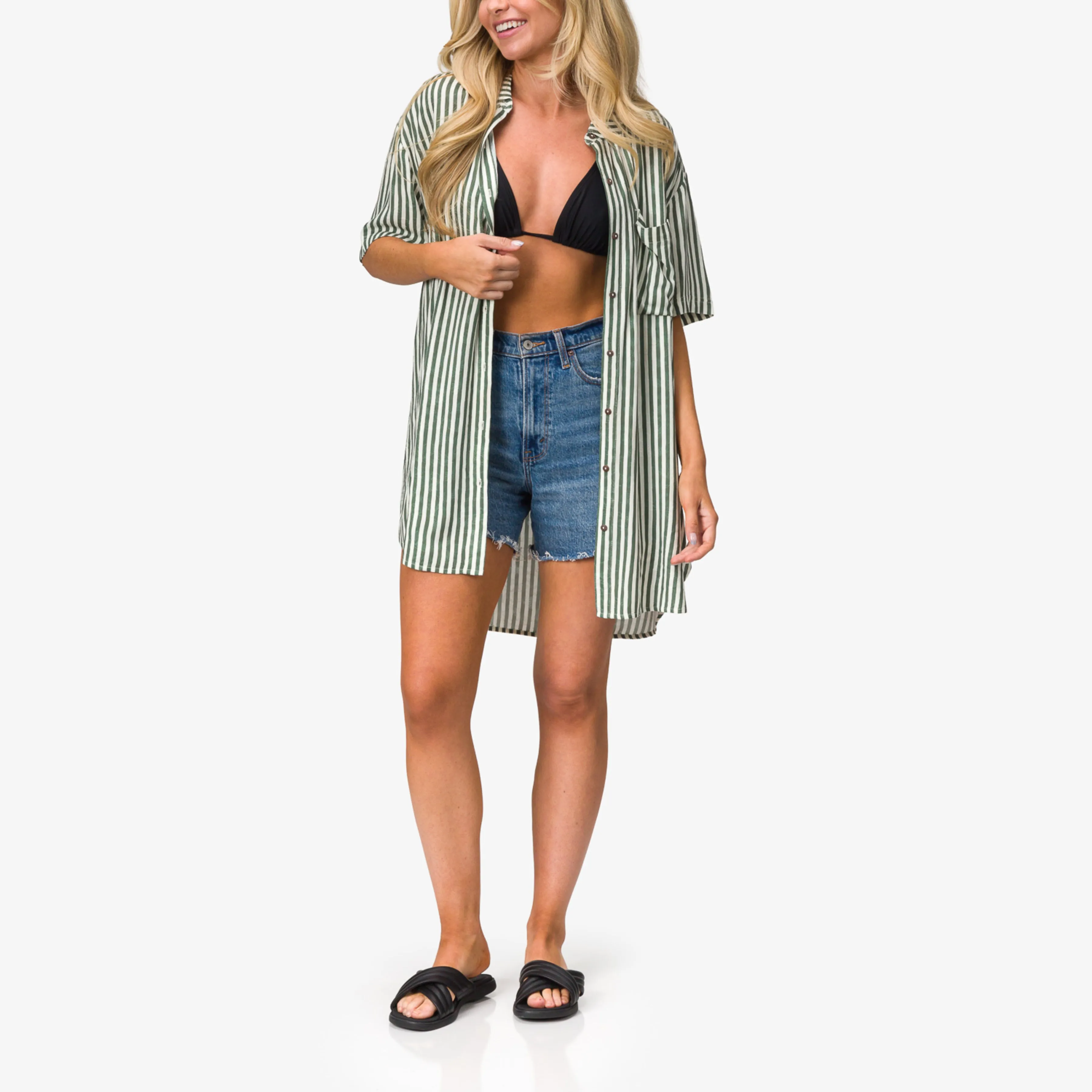 REEF Ollie Stripe Shirt Dress