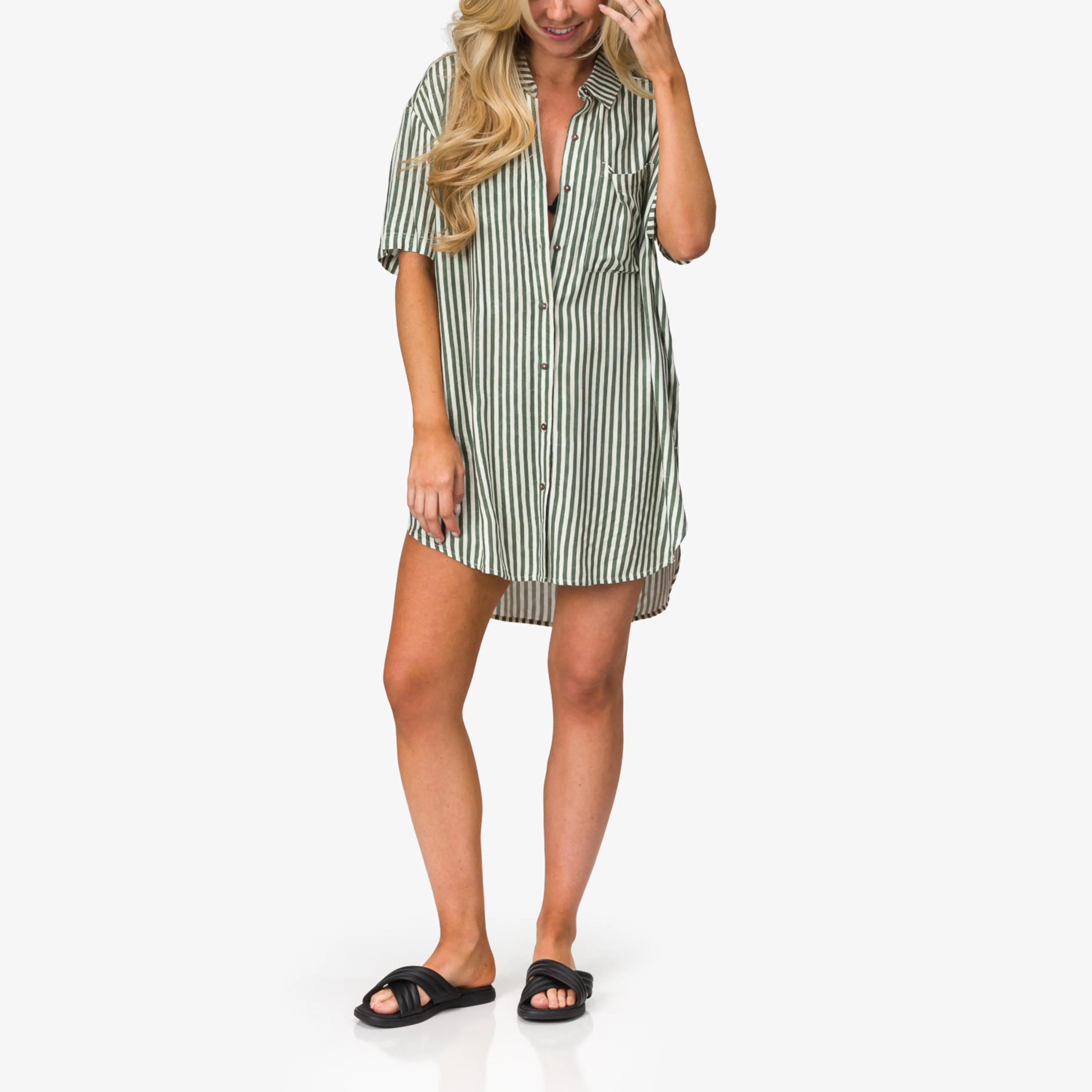 REEF Ollie Stripe Shirt Dress