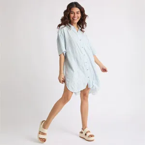 REEF Ollie Striped Shirt Dress