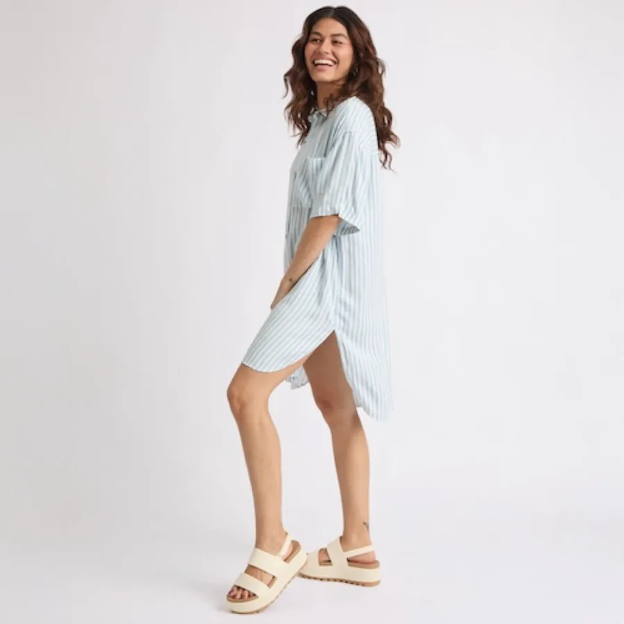 REEF Ollie Striped Shirt Dress