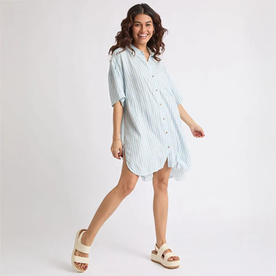 REEF Ollie Striped Shirt Dress