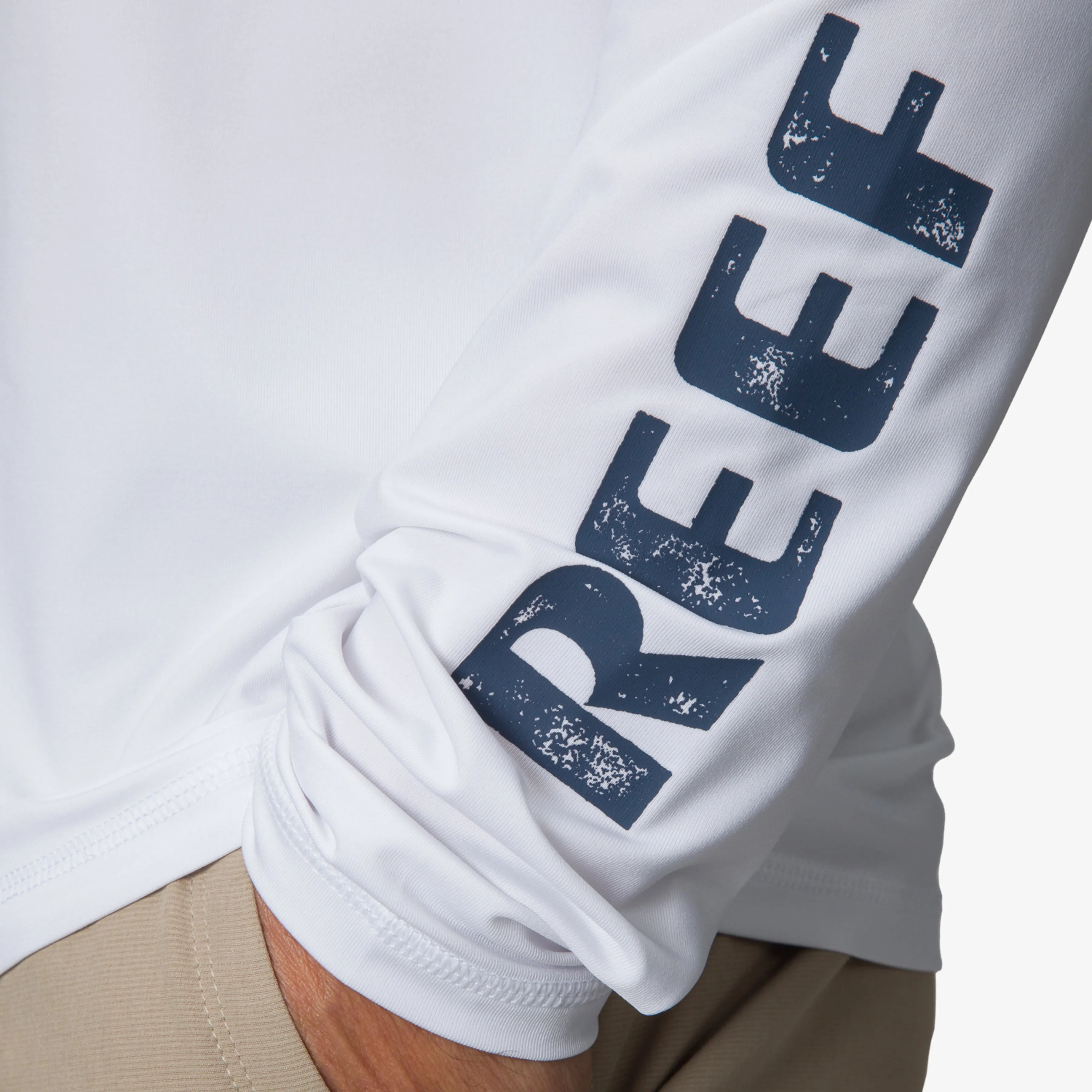 REEF Wellie Too Long Sleeve Hooded Surf Shirt 50 UPF
